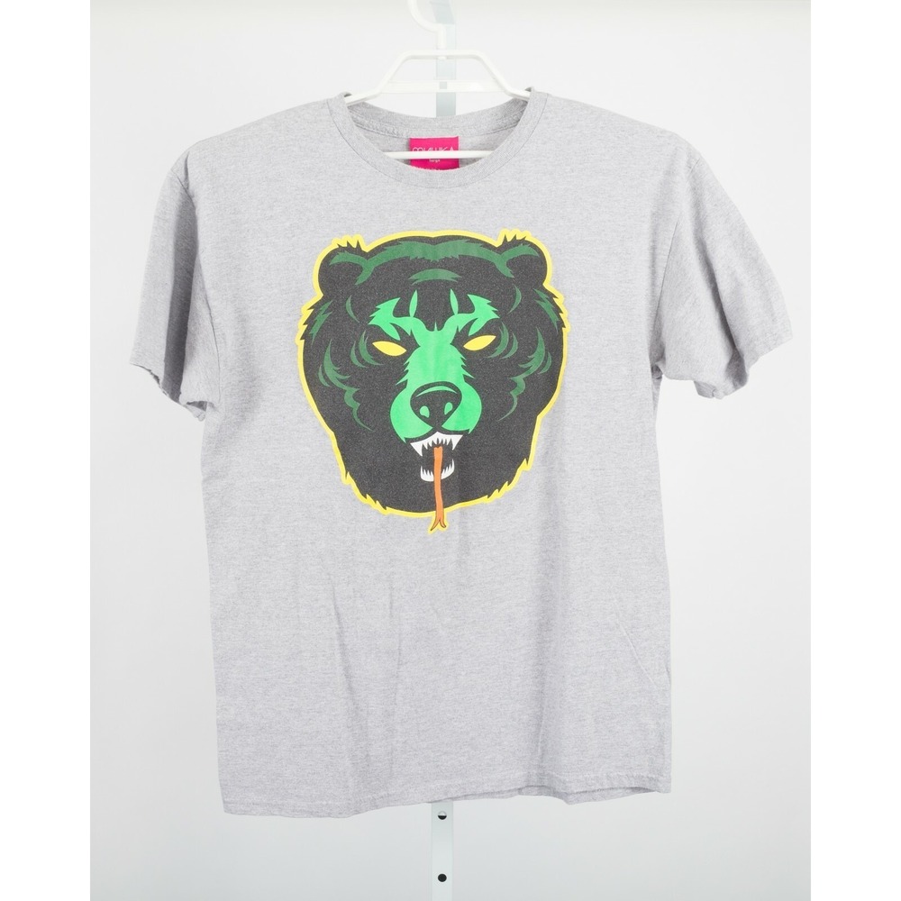 Mishka Bear Graphic T-Shirt Mens Large Gray Short Sleeve Made in USA Streetwear